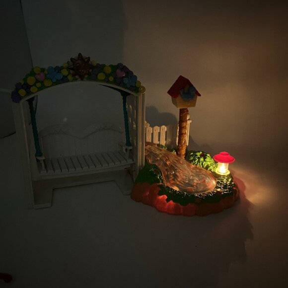 Fisher Price Loving Family Garden Swing Koi Pond Lights Music Wheelbarrow 2000 - Picture 2 of 16